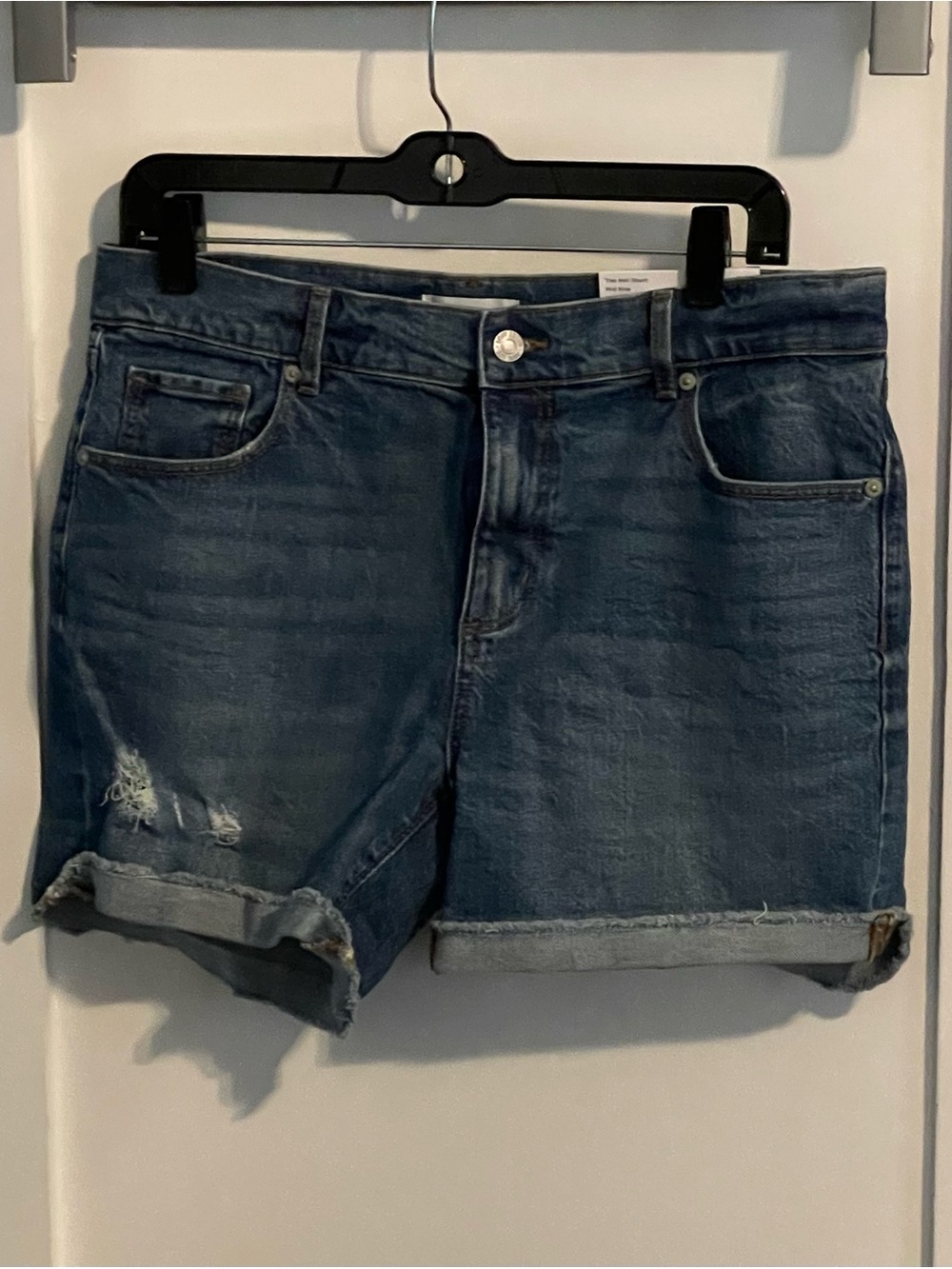 NWT ANN TAYLOR LOFT DENIM DISTRESS BLUE JEAN CUTOFF SHORTS